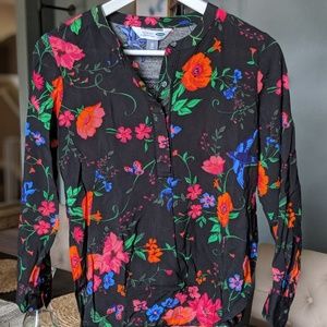 Black Floral Blouse (xs)